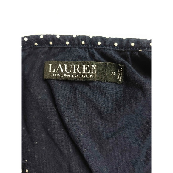 Lauren Ralph Lauren Double Strap Mini Night Gown Size XL Blue Polka Dot Retro - Picture 2 of 4